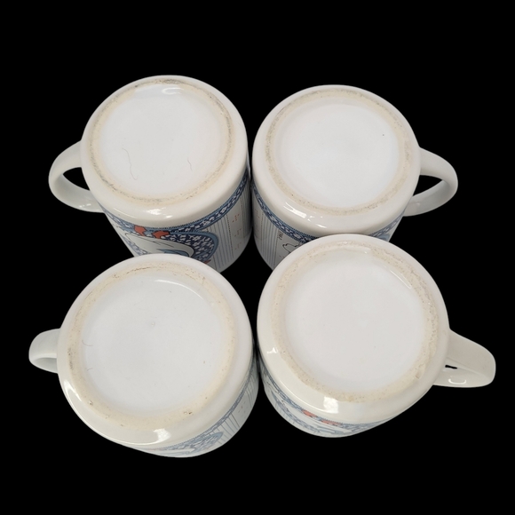 4 Vintage 1990's Country Geese Goose Coffee Mugs Y2K Farmhouse Cottagecore Blue - Picture 7 of 9